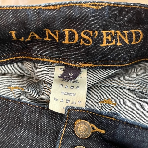 Lands End Mid Rise Wide Leg Dark Wash Jeans - Picture 9 of 10
